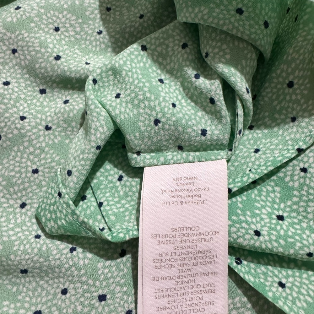 BODEN Green Sleeveless Fitted Blouse with Peter Pan Collar 💚SIZE 4 💚 - Picture 12 of 12